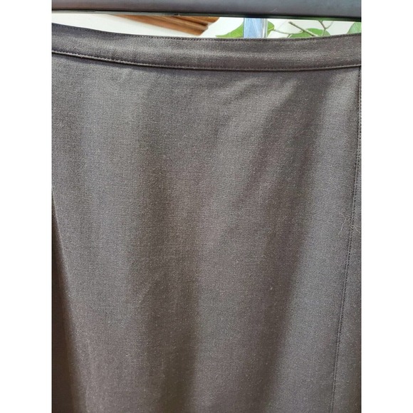 The Limited Stretch Women's Solid Brown Polyester Straight Knee Length Skirts 12 - Picture 2 of 7